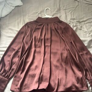 Brown satin blouse